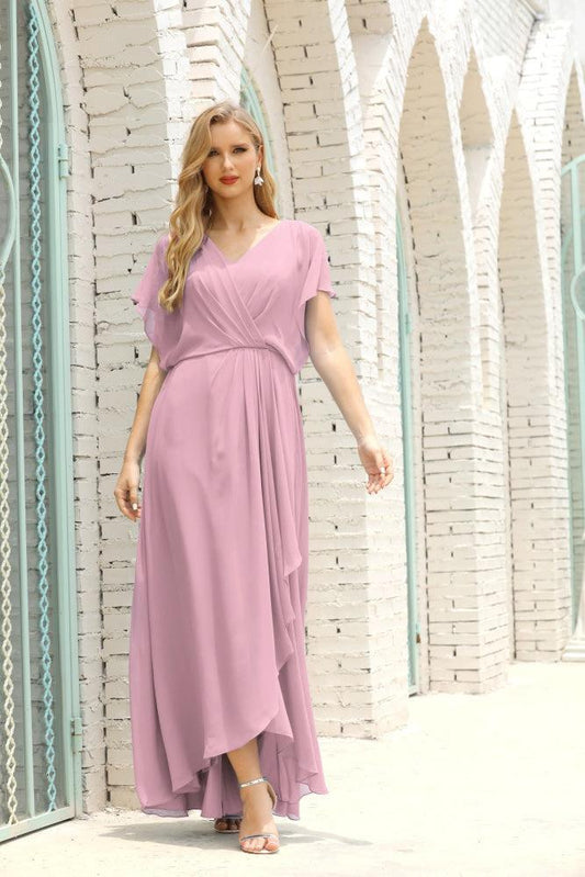 Numbersea Mother Of The Bride Dresses Plus Size V-Neck Floor Length Formal Prom Dress For Wedding