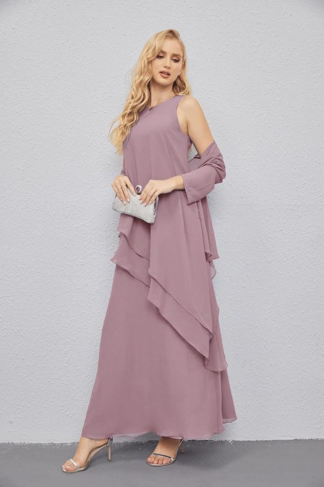 NumberSea-Mother of Bride Dresses with Open Front Lightweight Cardigan Formal Prom Gown 28081 Dusty Rose NumberSea-Mother of Bride Dresses with Open Front Lightweight Cardigan Formal Prom Gown 28081 Dusty Rose