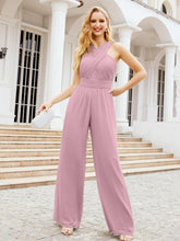 Numbersea Crisscross Neck Jumpsuit Formal Evening Dress Long Bridesmaid Dresses Bell-bottomed Pants 28033-numbersea