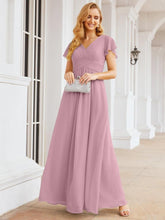 Numbersea Formal Prom Gowns for Mother of The Bride Cap Sleeves Bridesmaid Dress 28047-numbersea