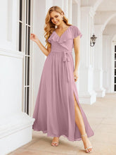 Bridesmaid Dresses with Flutter Sleeves Formal Evening Party Prom Gowns 28044-numbersea