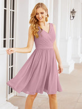 Numbersea Homecoming Dresses Knee Length Skirt V Back 28062 Dusty Rose