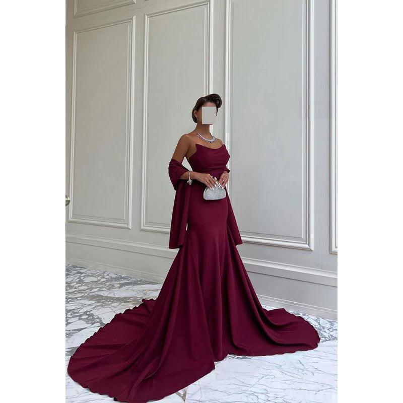 NumberSea-Simple Casual Scoop Sleeveless Mermaid Formal Party Prom Dress
