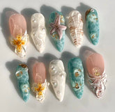 Sorrento Breeze Handmade gel false nails press on nails