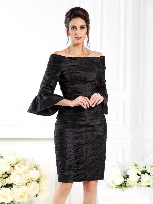off the shoulder mother of the bride dress short Off Shoulder Appliques A Line Elegant Short Mother of the Bride Dress with  Pockets