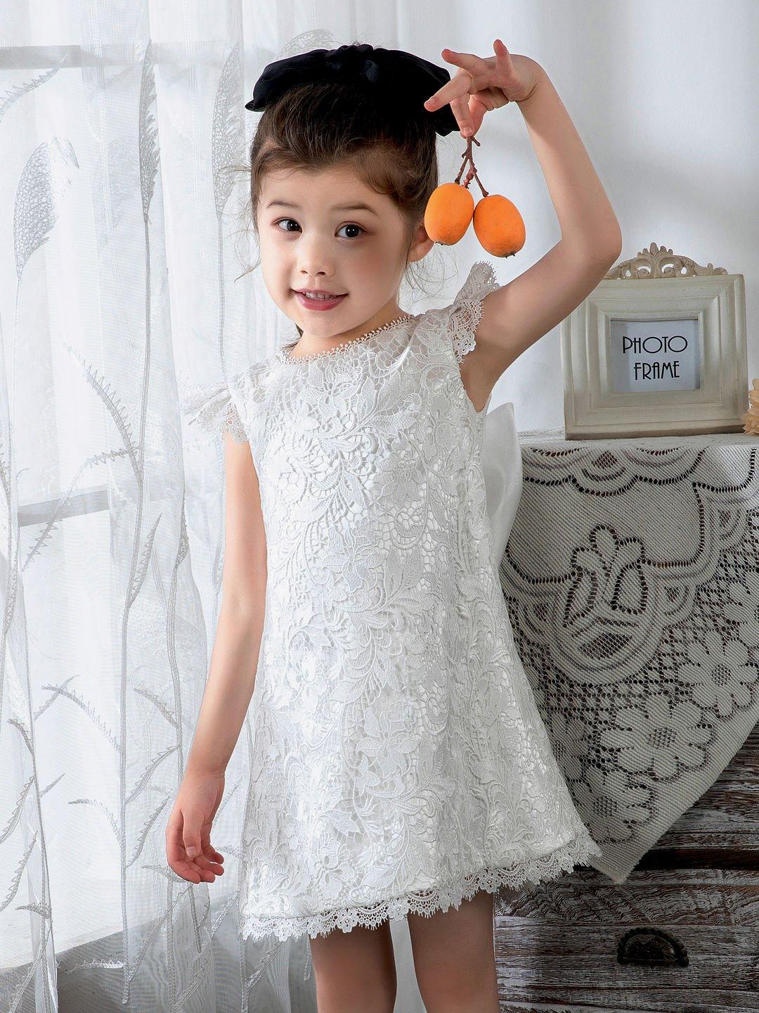 Kids Little Girls' Dress Floral Solid Colored Dress Birthday Dress Lace Sleeveless Princess Cute Dresses