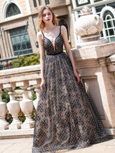 Numbersea A-line Fashion Formal Evening Dresses Spaghetti Strap Sleeveless Floor Length