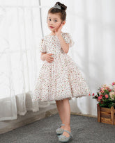 NumberSea - Kids Dress Girls Princess Cute Dresses Short Sleeves Birthday Dress Party Dresses