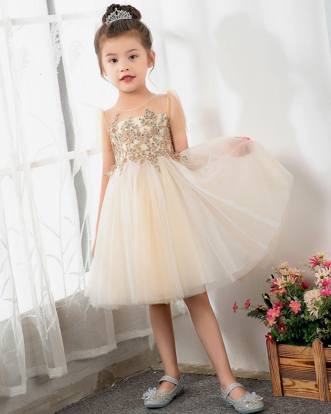 NumberSea-Kids Dress Girls Princess Cute Dresses Sleeveless Birthday Dress Party Dresses Kids Dresses Boutique 5-6 Years(130cm)