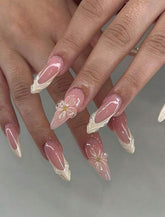 Ivory Elegance Handmade gel false nails press on nails