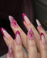 Magenta Bloom Handmade gel false nails press on nails