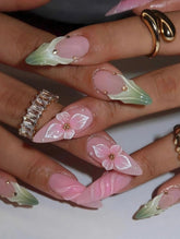 Jade Blossom Handmade gel false nails press on nails