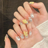 Handcrafted Wearable Nails Sparkling Cat-eye Hand-painted Gradient Blush New Design Fully Handmade Wear-on Nails