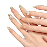 3D Press on Nails Fish Tail Beach Stranded Blush Cat Eye Spring and Summer Medium Length Fully Handcrafted Wearable Nails