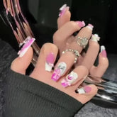 High Quality Artificial Nails Medium Length Full Cover Luxury Diamond Handmade Press on Nails Wear Nail