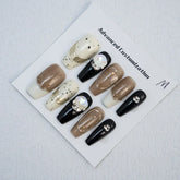 10 stücke Nail art Design Strass Luxus Matte Glanz Künstliche Falsche Nägel