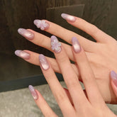 Three-dimensional Carved Gradient Cat-eye Dew Drop Spring and Summer Detachable Wear-on Nails