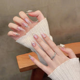 Hot Sale High Quality 10Pcs Jade Butterfly Floating Shadow Hand Pressing Short Nails Luxury Handmade Press on Nails