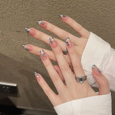 High Quality Fingernail Pressing Glitter Luxury Reusable and Detachable Cat's Eye pink Artificial False Nails