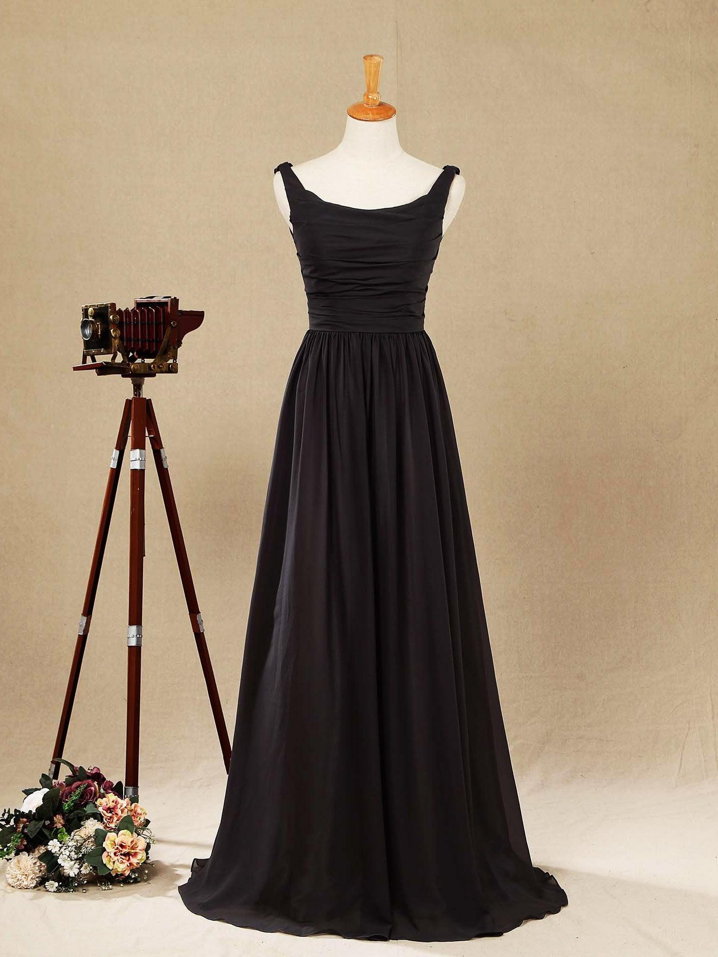 NumberSea-A-Line Scoop Neck Floor Length Chiffon Bridesmaid Dress Cowl Back with Ruching Pleats 4 / Blue NumberSea-A-Line Scoop Neck Floor Length Chiffon Bridesmaid Dress Cowl Back with Ruching Pleats 4 / Blue