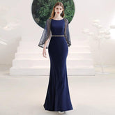 Women's Mermaid Evening Dress Sexy Beaded Prom Dresses for Women Long Formal Dresses - numbersea