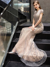 High Quality Mermaid Evening dress For Party Women Beaded Elegant Gown - numbersea