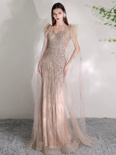 Women's Mermaid Evening Dress Long Formal Dresses Sexy Beaded Prom Dresses for Women - numbersea