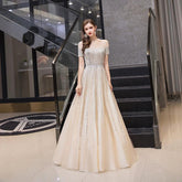 Women's Sexy Evening Dress A-Line Prom Dresses Beaded Formal Dresses for Women - numbersea