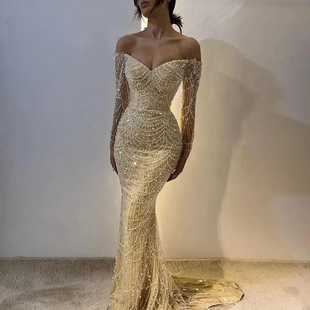 NumberSea-Serene Hill Dubai Nude Elegant Mermaid Arabia Luxury Beaded Evening Dresses Gowns 2024 For Women Wedding Party LA72243 NumberSea-Serene Hill Dubai Nude Elegant Mermaid Arabia Luxury Beaded Evening Dresses Gowns 2024 For Women Wedding Party LA72243