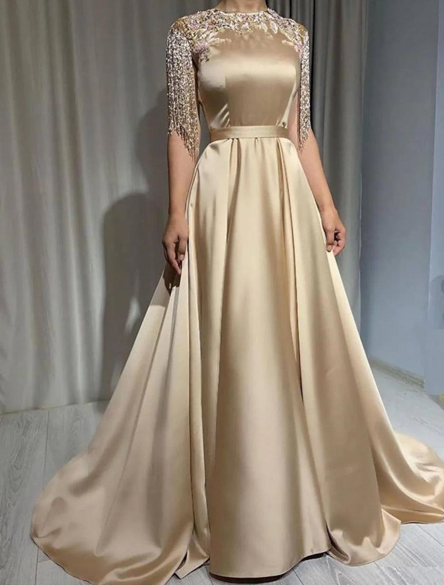 NumberSea-A-Line Evening Gown Glittering Dress Masquerade Black