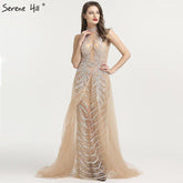 NumberSea - A - Line High Collar Evening Dresses LA6564