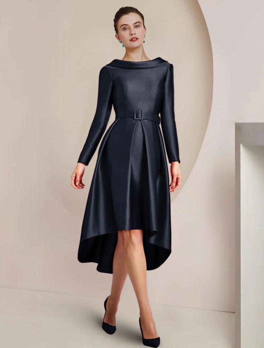 knee length long sleeve mother of the bride dresses Elegant Wide sleeves Lace Sweetheart Satin Knee Length Mother of the bride Dresses
