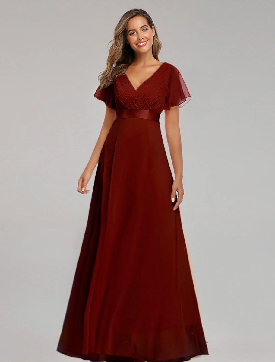 A-Line Prom Dresses Maxi Dress Fall Wedding Guest Dress For Bridesmaid – NumberSea