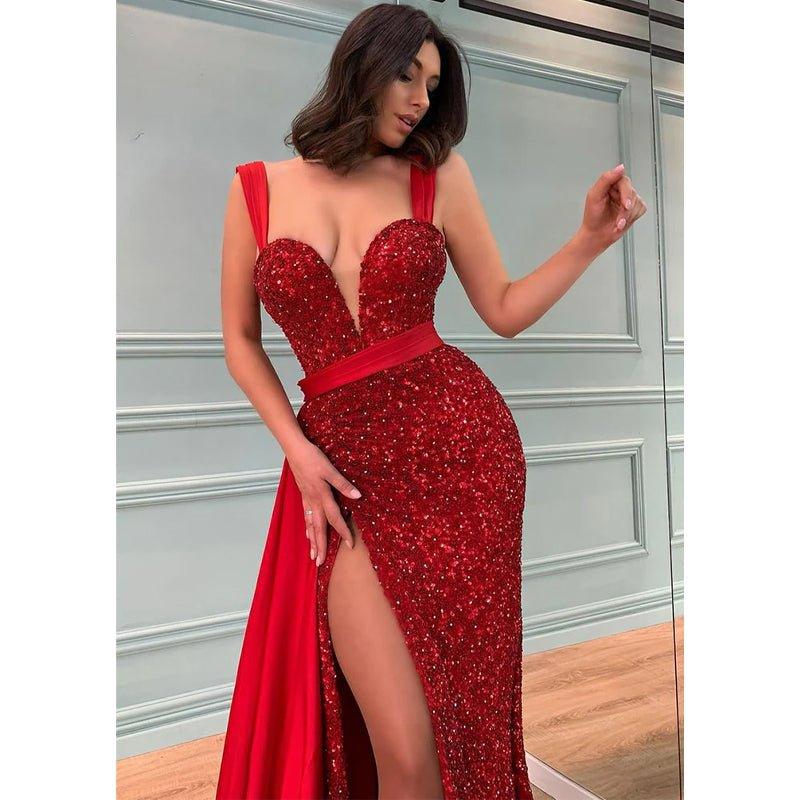 NumberSea-A Line Sexy Deep V Neck Side Slit Long Prom Formal Dress Glitter NumberSea-A Line Sexy Deep V Neck Side Slit Long Prom Formal Dress Glitter