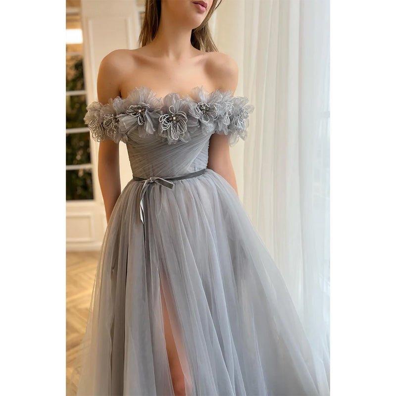 NumberSea-A Line Strapless 3d Flowers Long Prom Formal Dress NumberSea-A Line Strapless 3d Flowers Long Prom Formal Dress