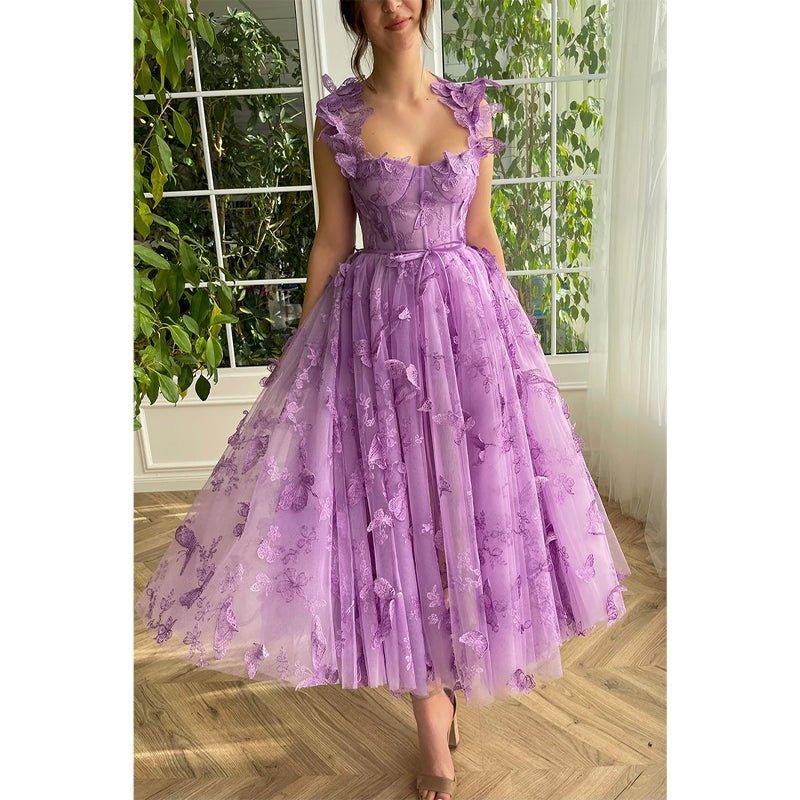 NumberSea-A Line Sweetheart 3d Lace Purple Vintage Prom Dress with Pockets