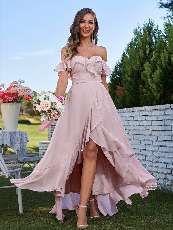 NumberSea-A-Line/Princess Chiffon Ruffles Off-The-Shoulder Sleeveless Asymmetrical Bridesmaid Dresses US 26W / UK 30 / EU 56 NumberSea-A-Line/Princess Chiffon Ruffles Off-The-Shoulder Sleeveless Asymmetrical Bridesmaid Dresses US 26W / UK 30 / EU 56