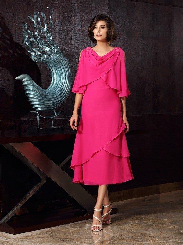 NumberSea-A-Line/Princess Scoop Sleeveless Short Chiffon Mother of the Bride Dresses NumberSea-A-Line/Princess Scoop Sleeveless Short Chiffon Mother of the Bride Dresses