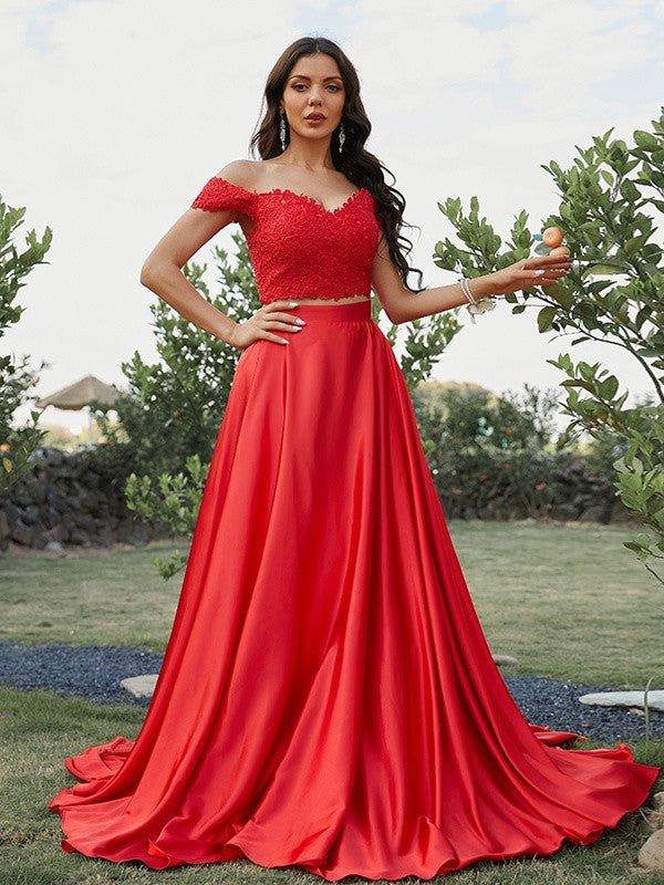 ball gown sleeveless off-the-shoulder applique satin floor-length dresses Ball Gown Sleeveless Off-the-Shoulder Applique Satin Floor-Length Dresses Prom Dress Quinceanera Ball Gowns