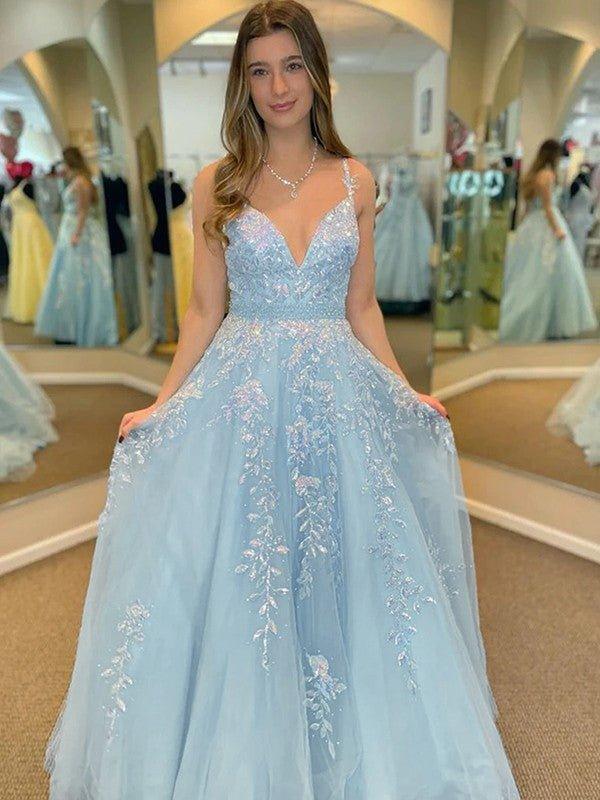 NumberSea-A-Line/Princess Tulle Applique V-neck Sleeveless Sweep/Brush Train Dresses US 24W / UK 28 / EU 54 NumberSea-A-Line/Princess Tulle Applique V-neck Sleeveless Sweep/Brush Train Dresses US 24W / UK 28 / EU 54