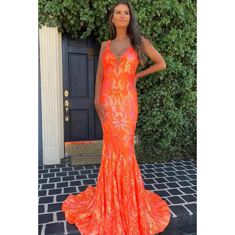 NumberSea-Trumpet/Mermaid V-Neck Sequined Zipper-Up Sleeveless Prom Evening Formal Dress As Picture / 16 NumberSea-Trumpet/Mermaid V-Neck Sequined Zipper-Up Sleeveless Prom Evening Formal Dress As Picture / 16