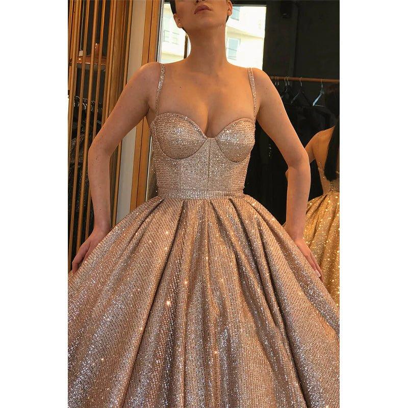 NumberSea-Ball Gown Gold Sequins Sweetheart Long Prom Dress with Pockets Formal Evening Gowns NumberSea-Ball Gown Gold Sequins Sweetheart Long Prom Dress with Pockets Formal Evening Gowns