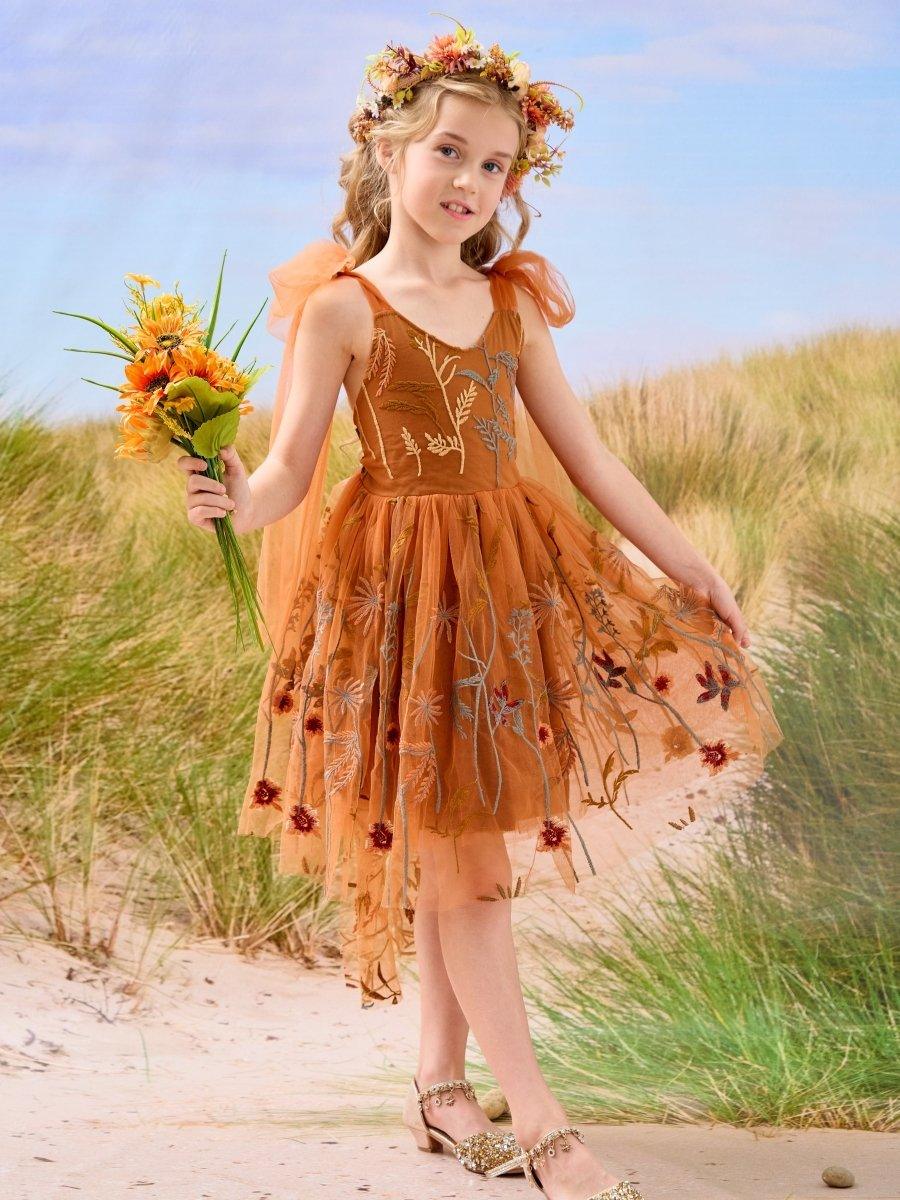 LalaMira Sleeveless Knee-length Flower Girl Dress 228018 Burnt Orange / 10-12y