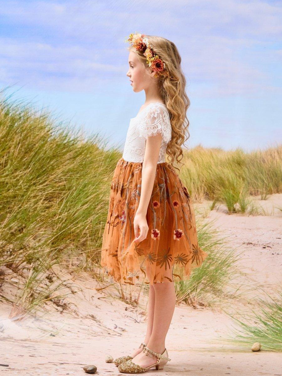 LalaMira Cap Sleeves Knee-length Flower Girl Dress 228017 Burnt Orange / 12M LalaMira Cap Sleeves Knee-length Flower Girl Dress 228017 Burnt Orange / 12M
