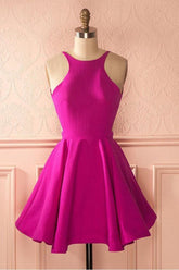 Cute Hot Pink Backless Short Homecoming Dress Party Dress PG141