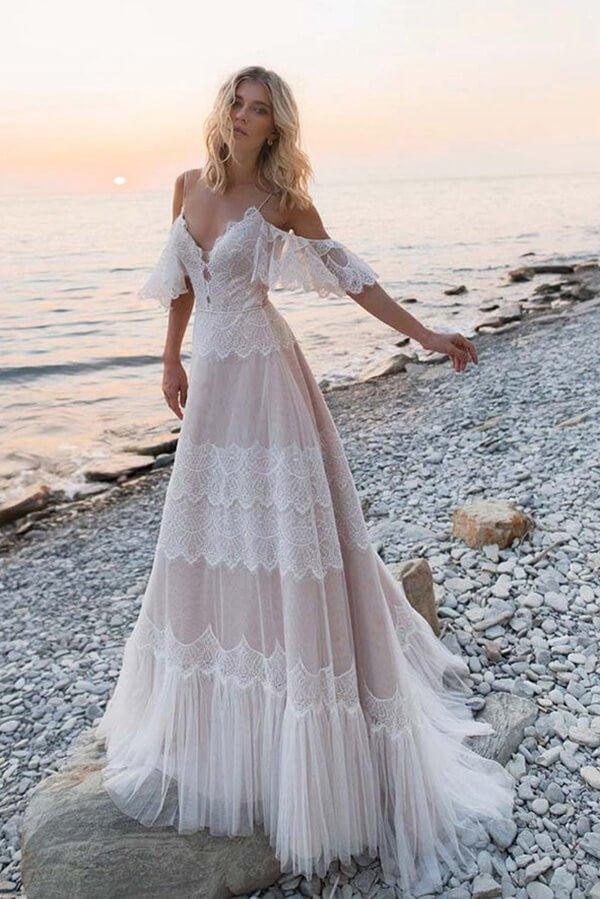 Older Brides Wedding Outfits For Over 70s NumberSea-NumberSea Bohemian Tulle Lace Off-The-Shoulder Beach Older Brides Wedding Outfits For Over 70s NumberSea-NumberSea Bohemian Tulle Lace Off-The-Shoulder Beach