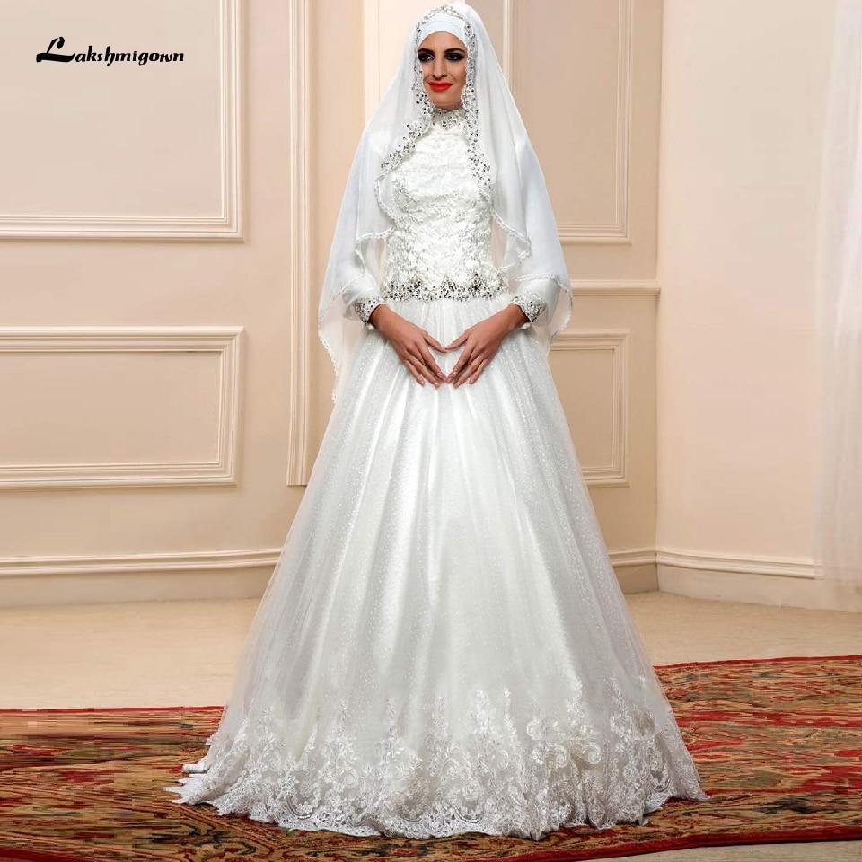 muslim princess wedding dress Long sleeve muslim wedding dress