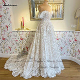 NumberSea - NumberSea NumberSea Luxury Lace Boho Wedding Dresses For Women 2024 Vestido Boda Civil Corset Bridal Gowns Off The Shoulder Custom Made