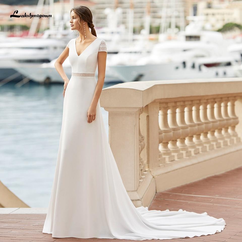 NumberSea-NumberSea Satin Mermaid Wedding Dress 2021 Sexy Bridal Backless