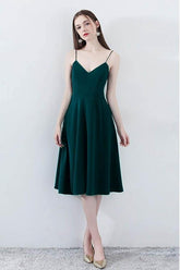 Simple Chic Dark Green Homecoming Dress V-neck with Straps
